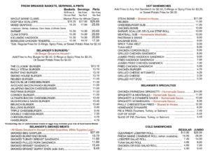 2023-MENU | Belanger's Drive-In & Dairy Bar